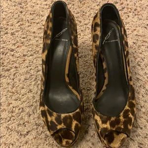 Brian Atwood Leopard Open Toe Pumps